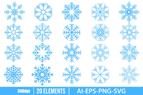 Download Snowflakes Clipart Set - Snowflakes Collection