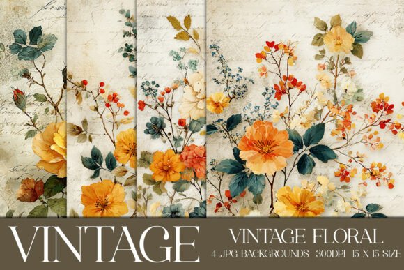 Download Vintage Floral Backgrounds, S6 - Floral Collection