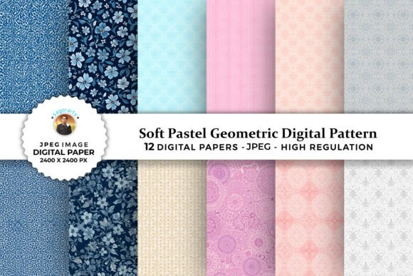 Download Soft Pastel Geometric Digital Patterns - Digital pattern Collection