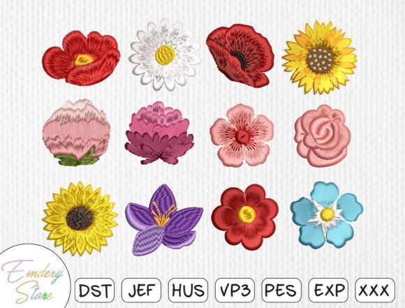 Download Floral Blossom Embroidery Design Set - Floral Collection