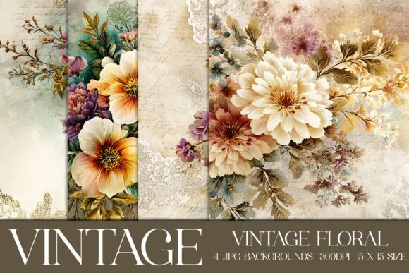Download Vintage Floral Backgrounds, S8 - Floral Collection