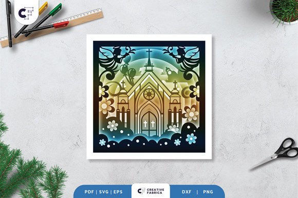 Download Baptism with Floral Church 3D Shadow Box - Floral Collection