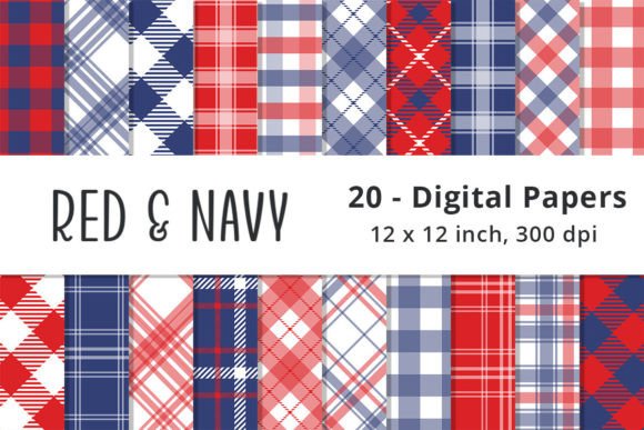 Download Navy Blue and Red Plaid Digital Patterns - Digital pattern Collection