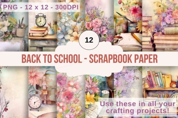 Download Back to School Scrapbook Papers #01 - Scrapbook papers Collection
