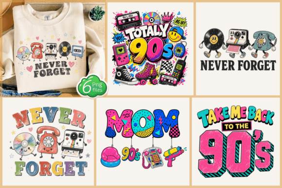 Download Retro 90s Nostalgia PNG Bundle - Premium Resources