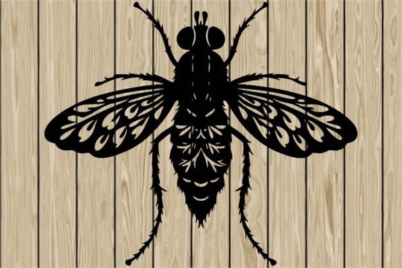 Download Floral Fly Stencil Silhouette SVG - Floral Collection