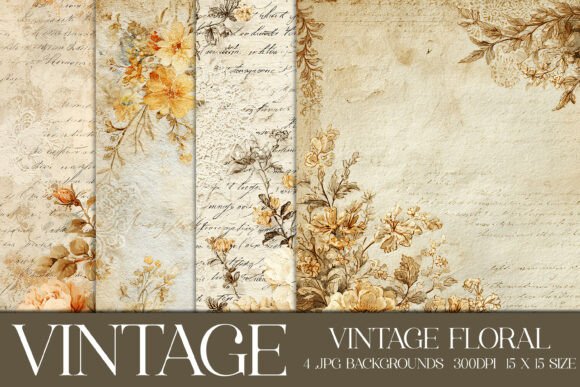 Download Vintage Floral Backgrounds, S5 - Floral Collection