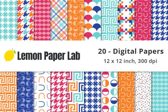 Download Bright Geometric Digital Patterns - Digital pattern Collection