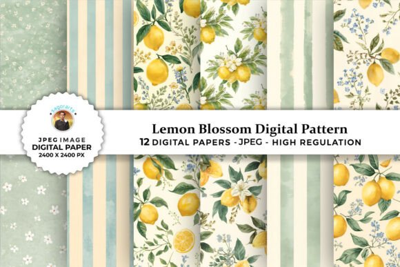 Download Lemon Blossom Digital Patterns - Digital pattern Collection