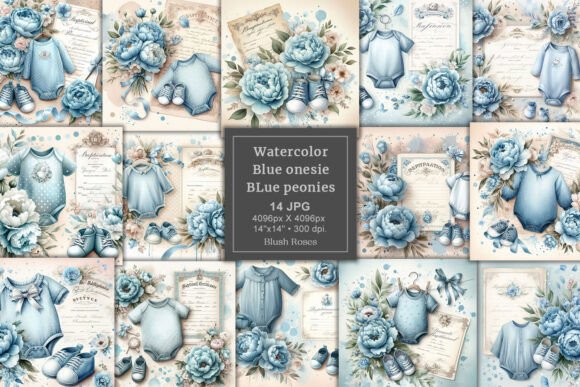 Download Boy Baby Shower Floral Digital Paper JPG - Floral Collection