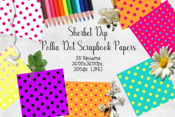 Download Sherbet Dip CU Scrapbook Papers - Polka - Scrapbook papers Collection