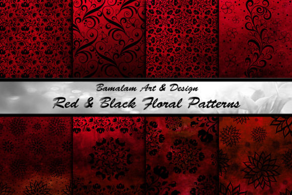 Download Red &amp; Black Floral Patterned Backgrounds - Floral Collection