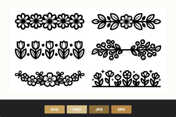 Download Floral Borders Black and White Vector - Floral Collection