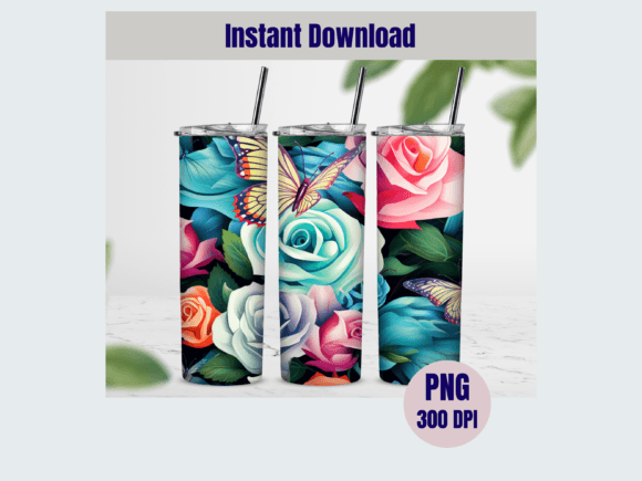 Download Floral Tumbler Wraps Downloads 024 - Floral Collection