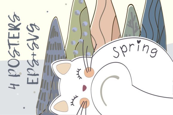 Download Poster 4 Seasons - with a Cat - Premium Bundle