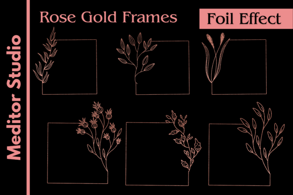 Download Rose Gold Floral Frames Set - Floral Collection