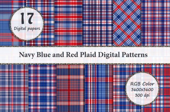 Download Navy Blue and Red Plaid Digital Patterns - Digital pattern Collection