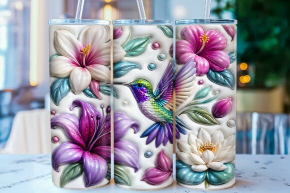 Download Inflated Hummingbird Floral Tumbler Wrap - Floral Collection