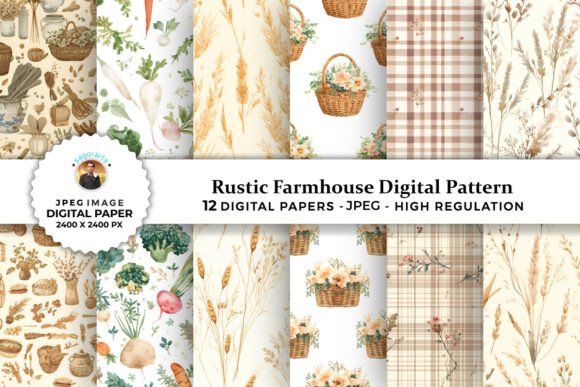 Download Rustic Farmhouse Digital Patterns - Digital pattern Collection