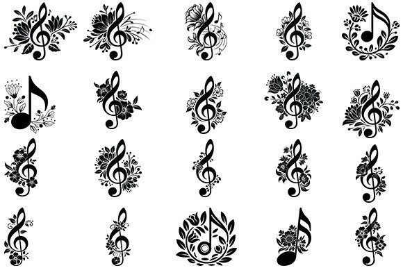 Download Floral Music Note Svg,Music Notes Bundle - Floral Collection